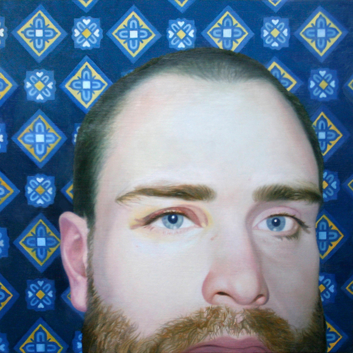  Self Portrait, Oil on Wood, 12" x 12", 2009  SOLD 