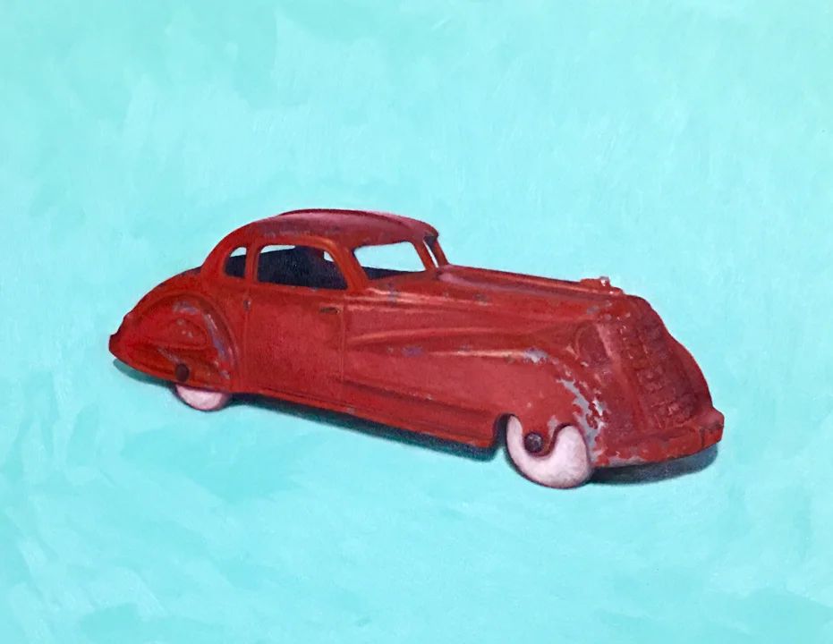 1930's Studabaker Hubley Toy Car Oil on Canvas 16" x 20" 2016 price available upon request