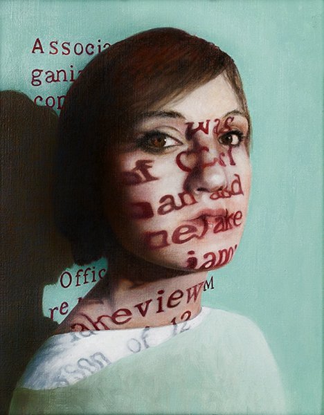  Use Your Words I, Oil on Paper, 16” x 12”, 2016 