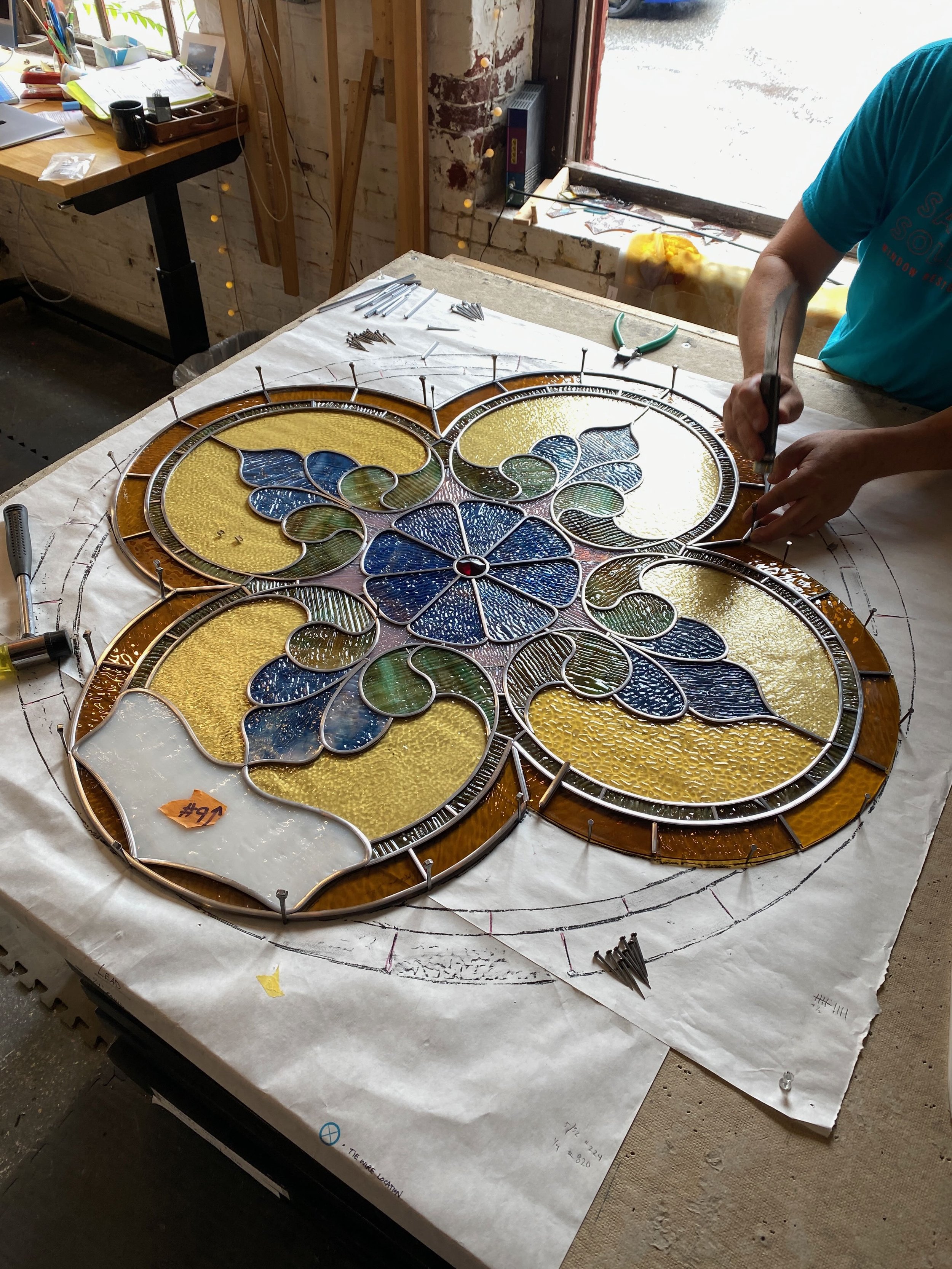 Sophie's Stained Glass  Testing the All Day Gas Soldering Iron by E  Partridge and Sons. 
