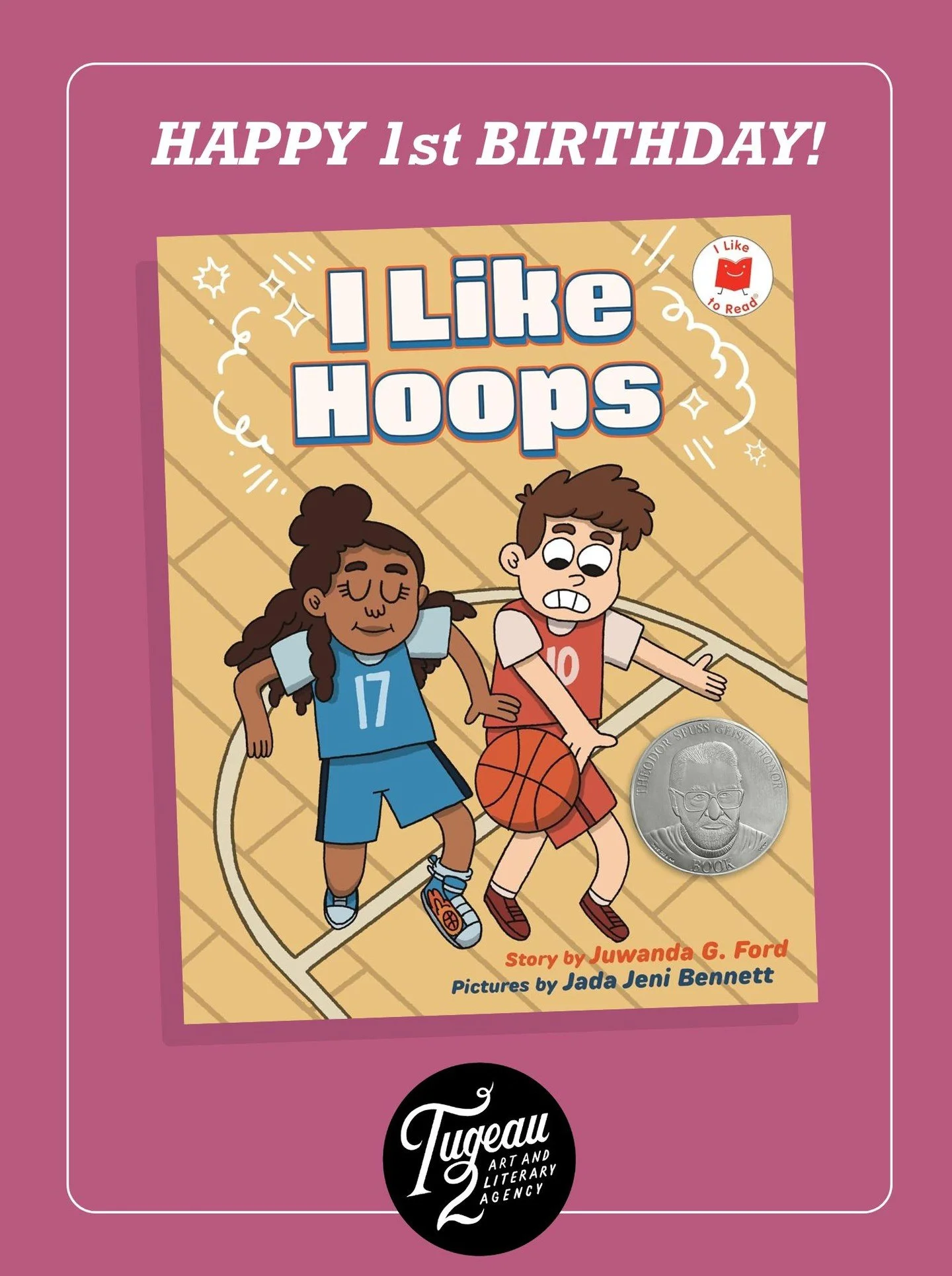 Happy 1st Book Birthday to I Like Hoops, the Geisel Honor-winning Early Reader written by Juwanda G. Ford and illustrated by our incredible Jada Jeni Bennett @jadajenistudio. This joyful story is part of Holiday House&rsquo;s award-winning I Like to 