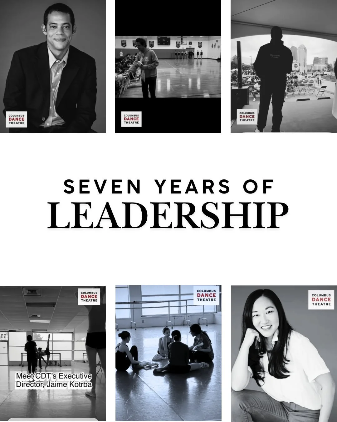 Seven years of leadership &amp; seven CDT Board Members:

Strong leadership guides CDT&rsquo;s artistic vision and educational mission. We are grateful for seven seasons of leadership from Artistic Director Seth Wilson and Executive Director Jaime Ko