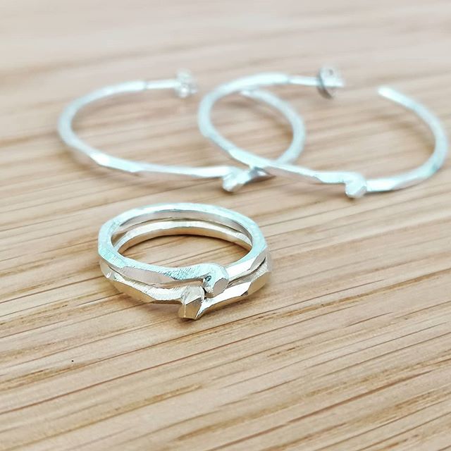 Lovely little order going out in today's Post. Eco-silver and gold twist rings to wear together and matching twist hoops.❤️