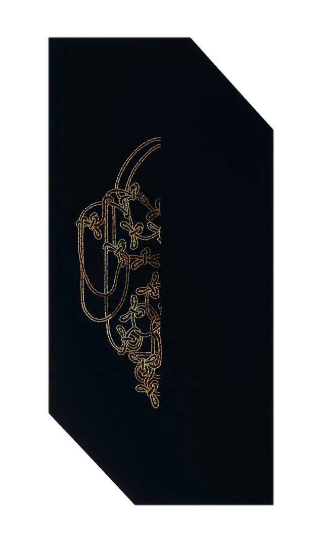  2015,&nbsp; De Biais , textile embroidery through plexiglass, 20 x 10.5"&nbsp; 