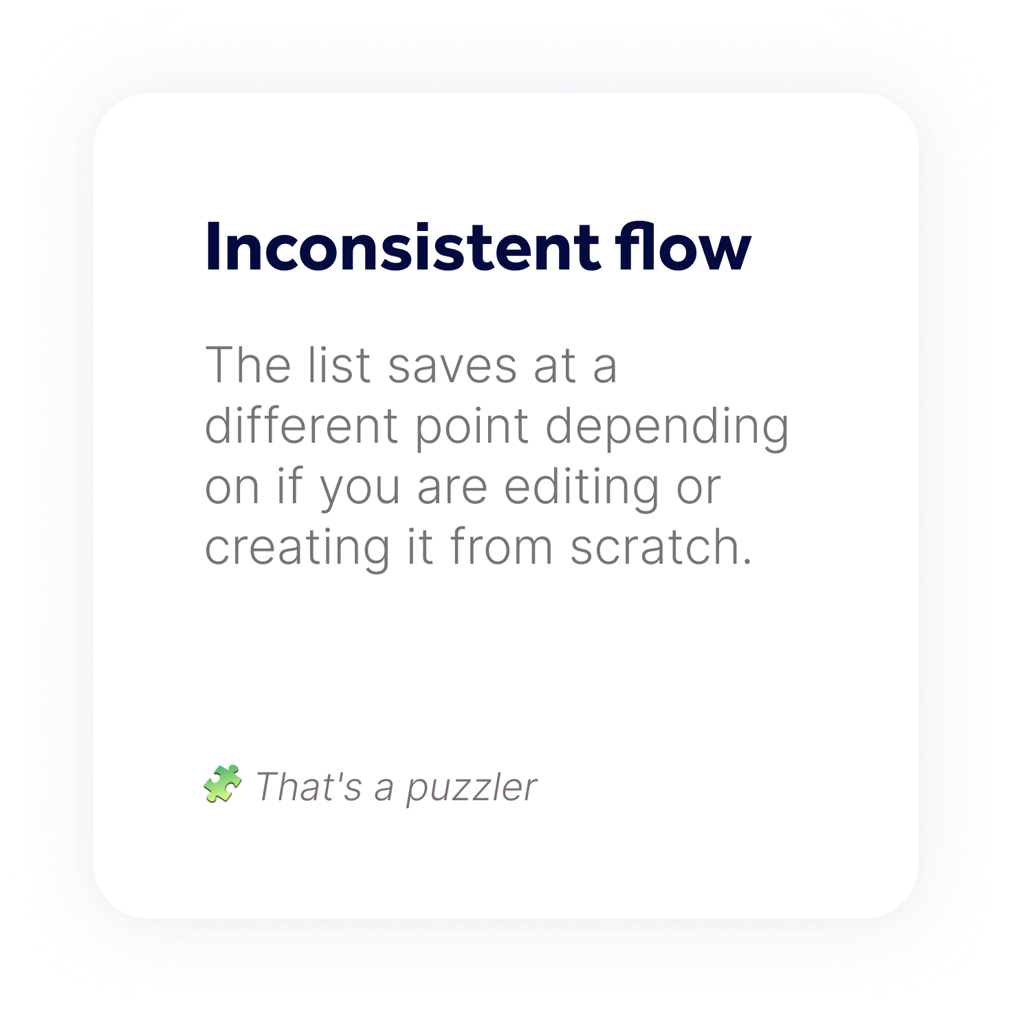 The list saves at a different point depending on if you are editing or creating it from scratch.
