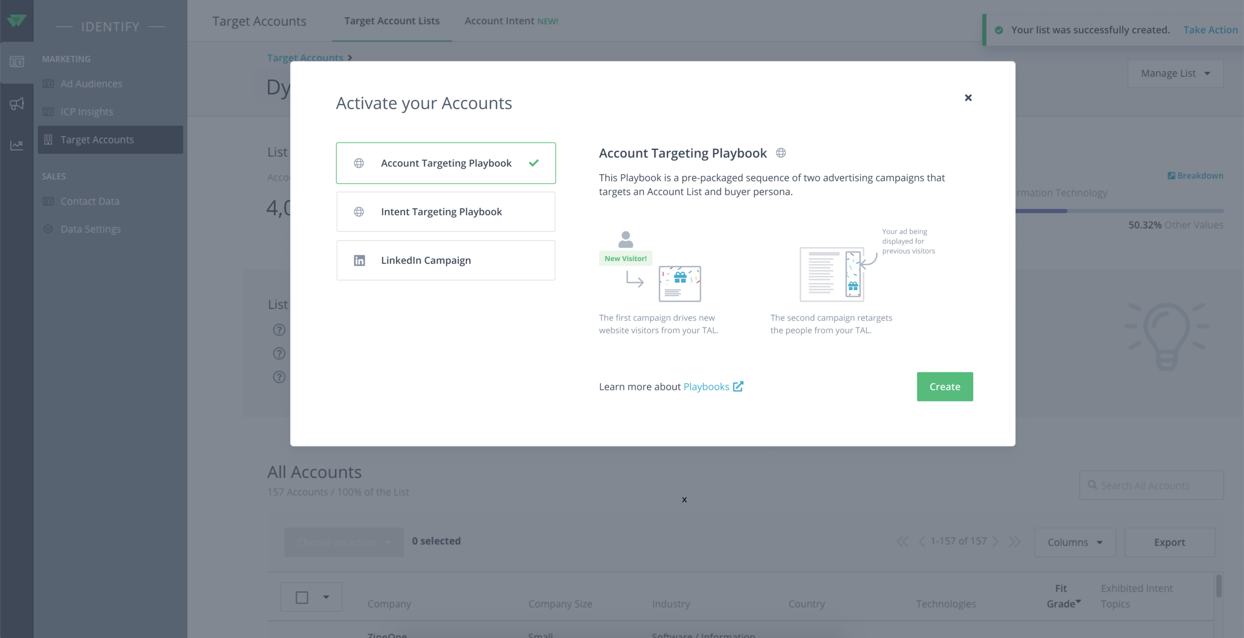 take action modal added to continue flow