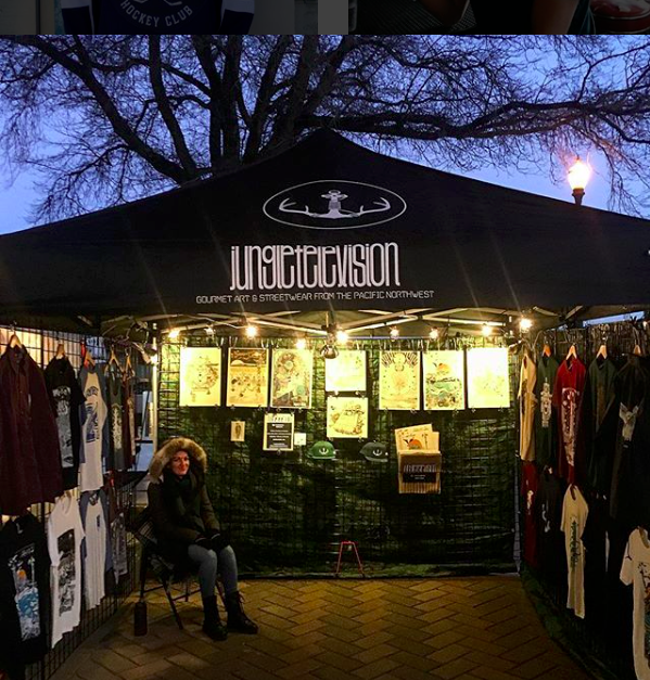 jungletelevision booth at The Portland Saturday Market. December 2017