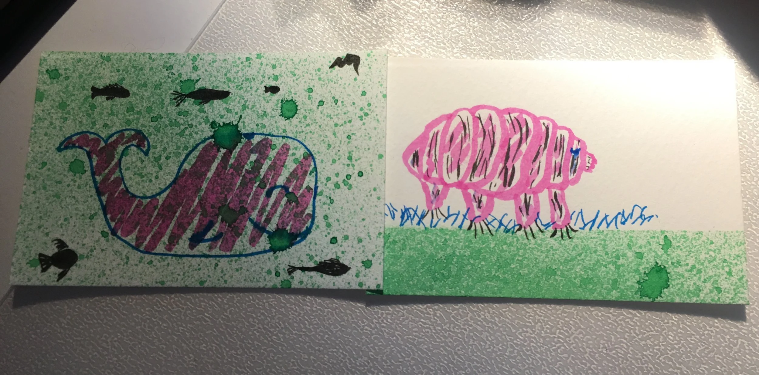 A couple quick sketches using all the materials in November's Art Snacks box!