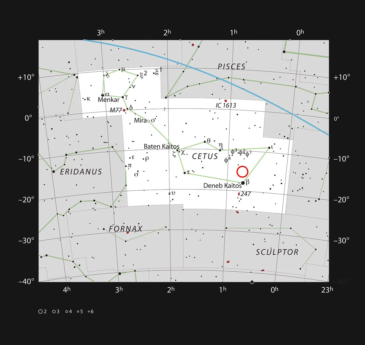Location of system 1140 in Cetus. The star is too faint to be seen with small telescopes. Credit: ESO/IAU and Sky & Telescope