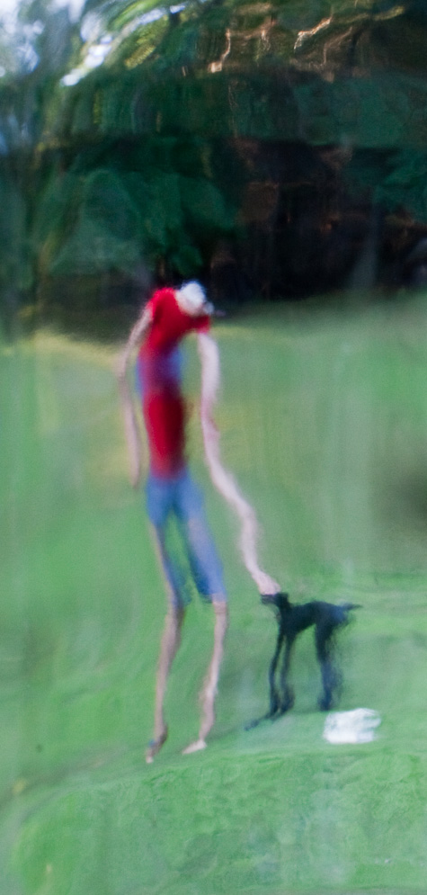    Bottle portrait, Self portrait with my dog    2016, 30" x 14", Pigment print       