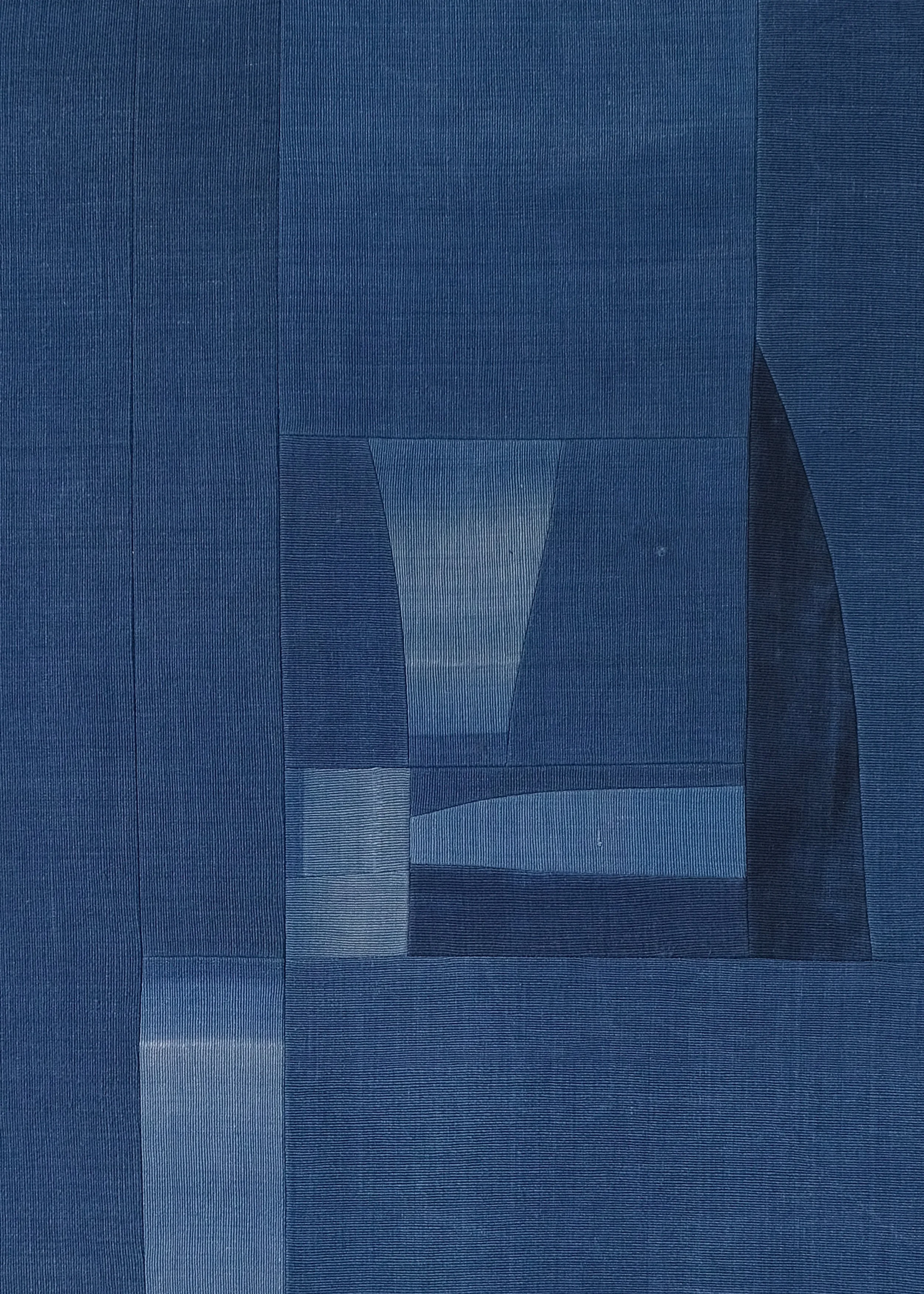 Detail of Colour Fields IV showing layered cotton cloth, visible wear and tonal variation developed through time and use.