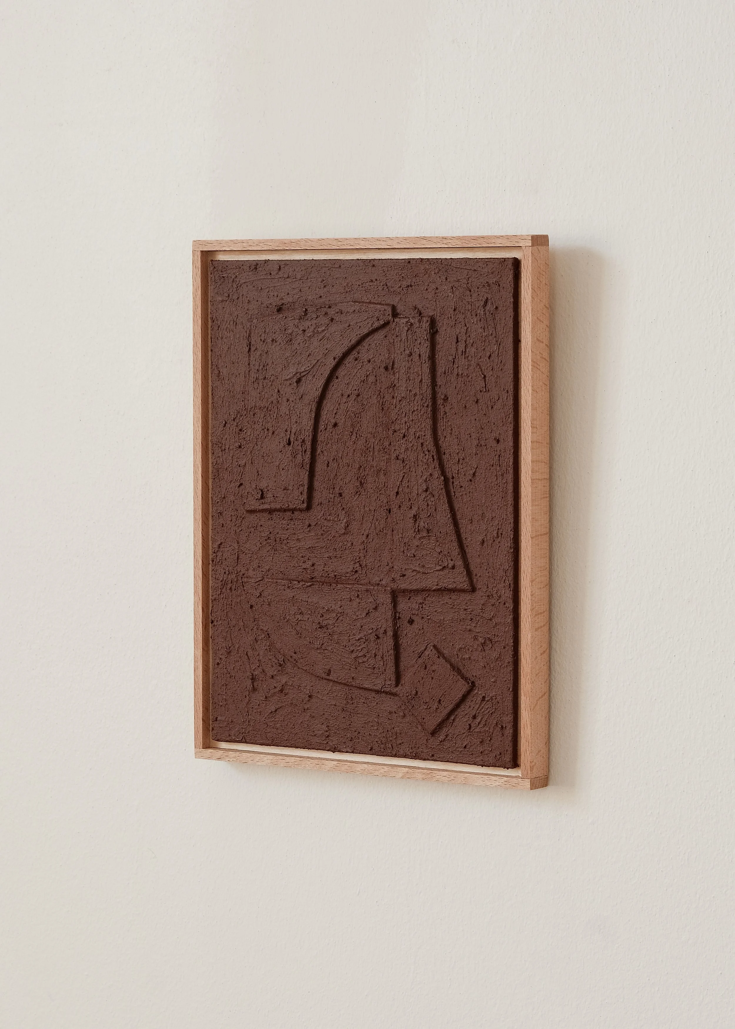 Caer xvi in Clay. Abstract relief paintings by House of Quinn. Earth pigments and Ash.