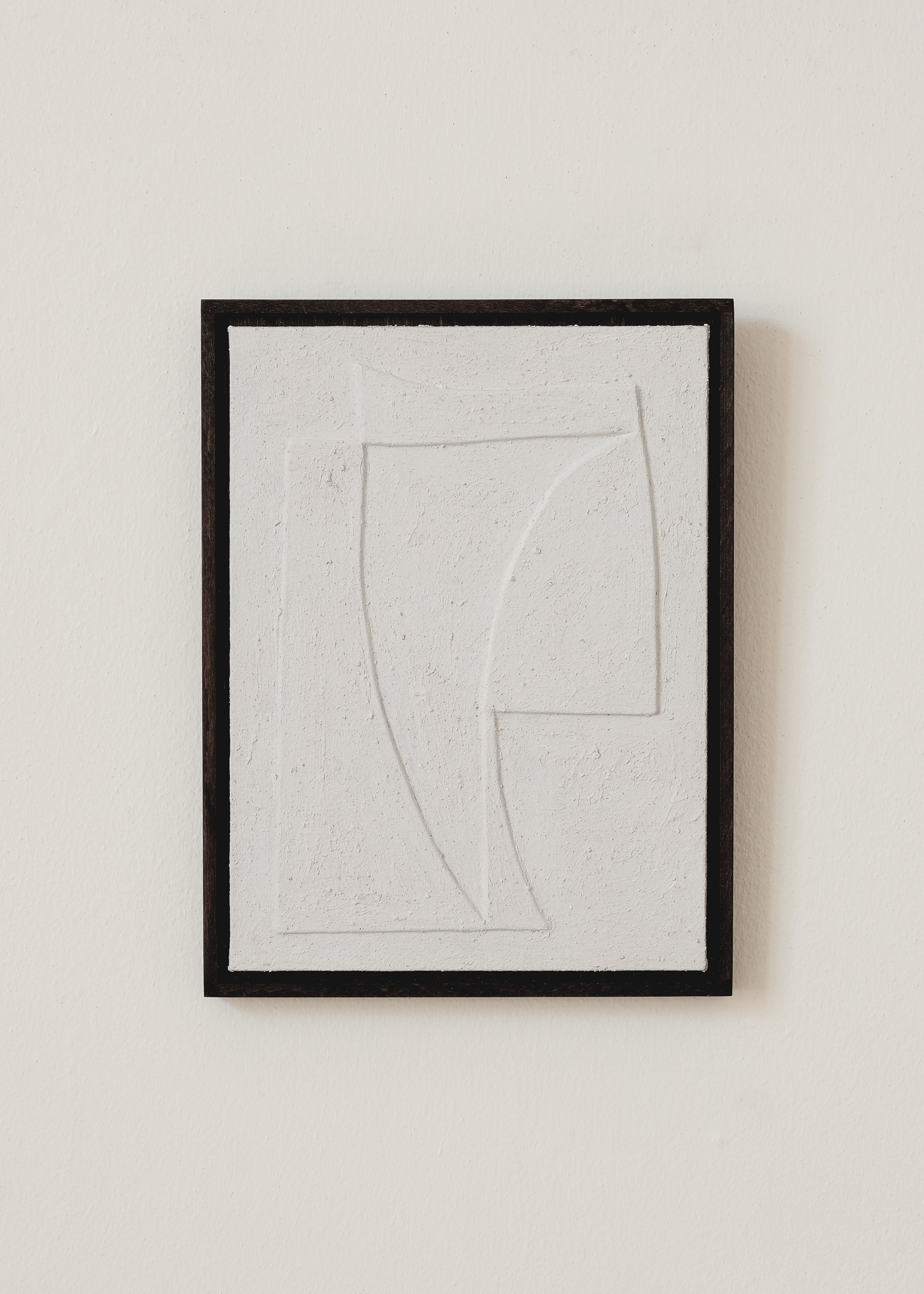 Caer relief paintings by House of Quinn in Chalk White. A textural, abstract painting featuring contemporary forms and shapes.