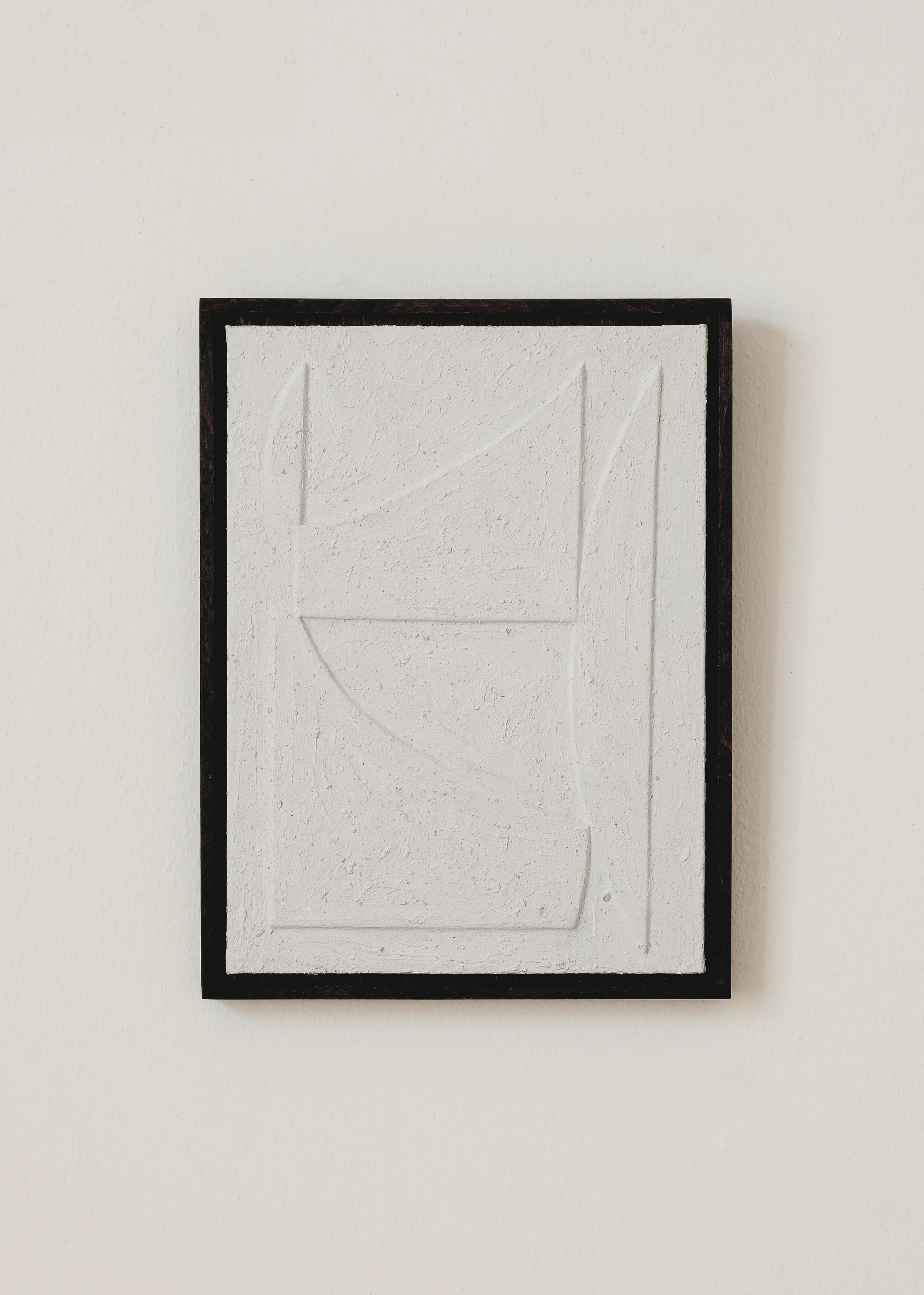 Caer paintings by House of Quinn. Earth pigment and Ash, abstract paintings featuring contemporary forms and shapes.