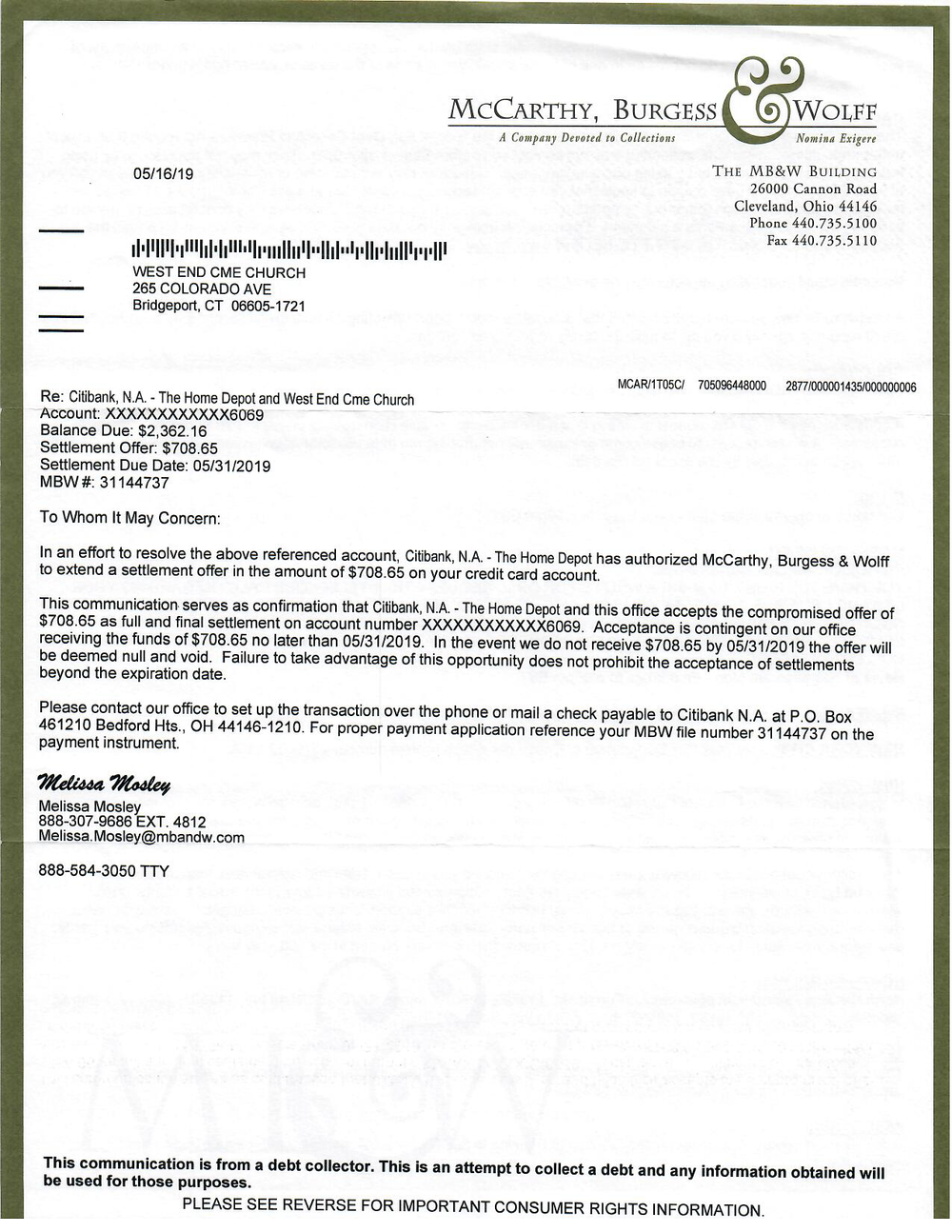 Home Depot West End Tabernacle C M E Church