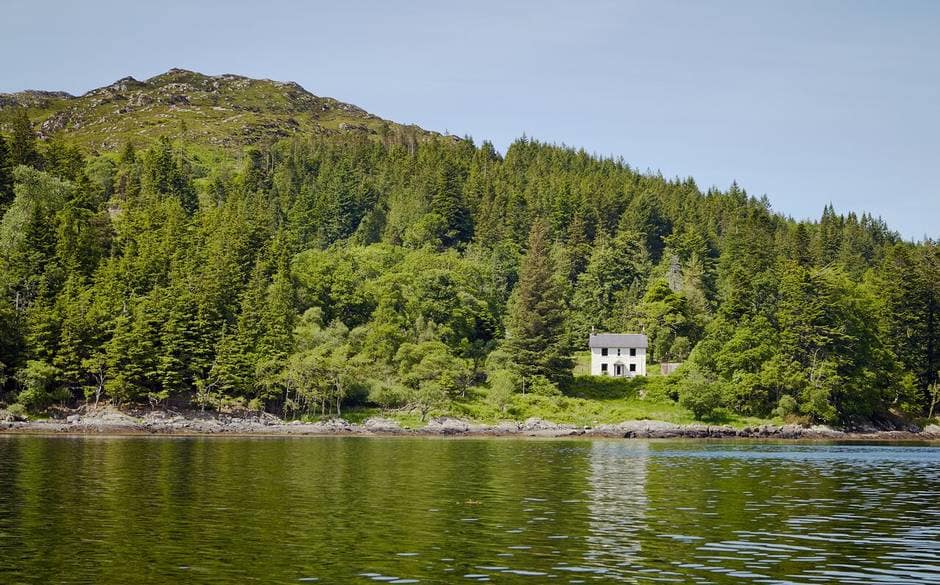 Eilean Shona, Scotland Just off the west coast of Scotland, the rugged tidal island of Eileen Shona is a classic Scottish hideaway with quirky interiors set on 1300 acres of private land. Said to have inspired JM Barrie's Neverland, this is a Hebridean retreat for those who want to escape it all.