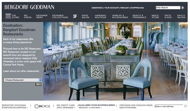 Bergdorf Goodman Restaurants — Carol Burke - Web Design and
