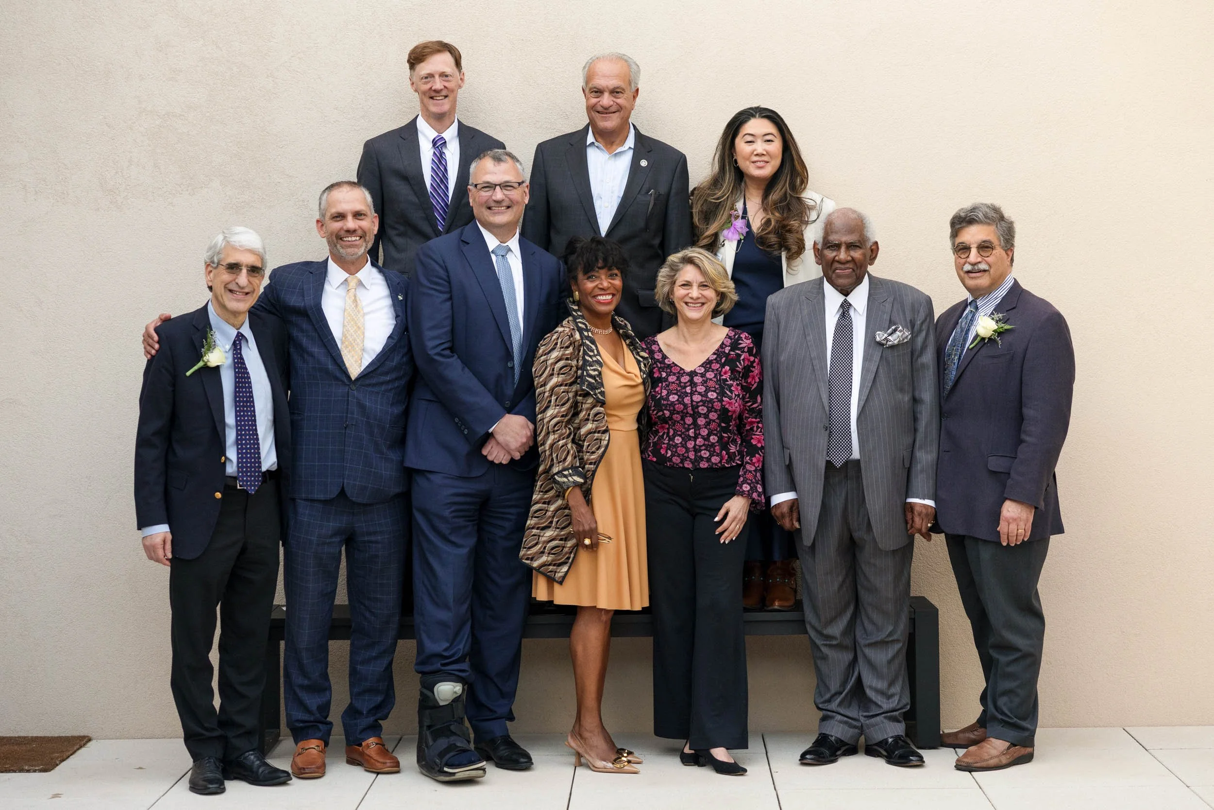 Group portrait of civic and university leaders gathered for a formal event in New Haven, Connecticut.