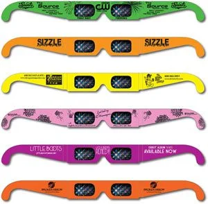 Neon Fireworks Glasses®    Custom printed Neon Fireworks Glasses® with company names and logos are ideal for corporate promotions, co-op advertising and large events with multiple sponsors. Inexpensive enough to give away, Fireworks Glasses are the perfect promotional item and are printed on Neon Colors.
