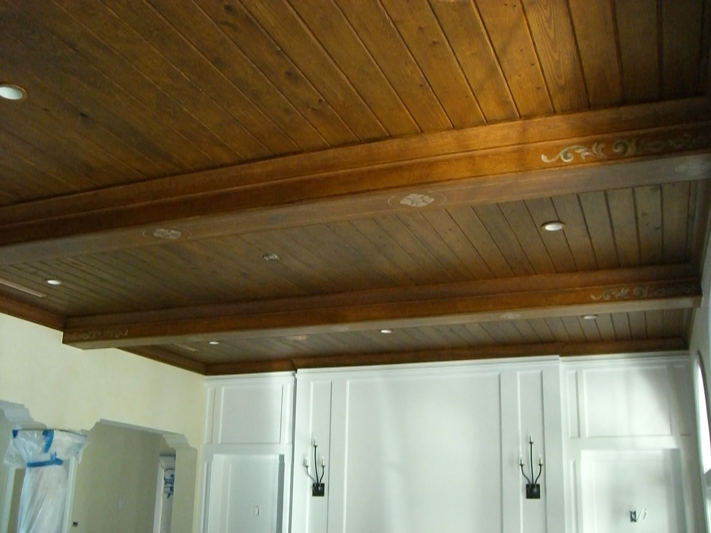 hand painted wood ceiling - palm beach res.
