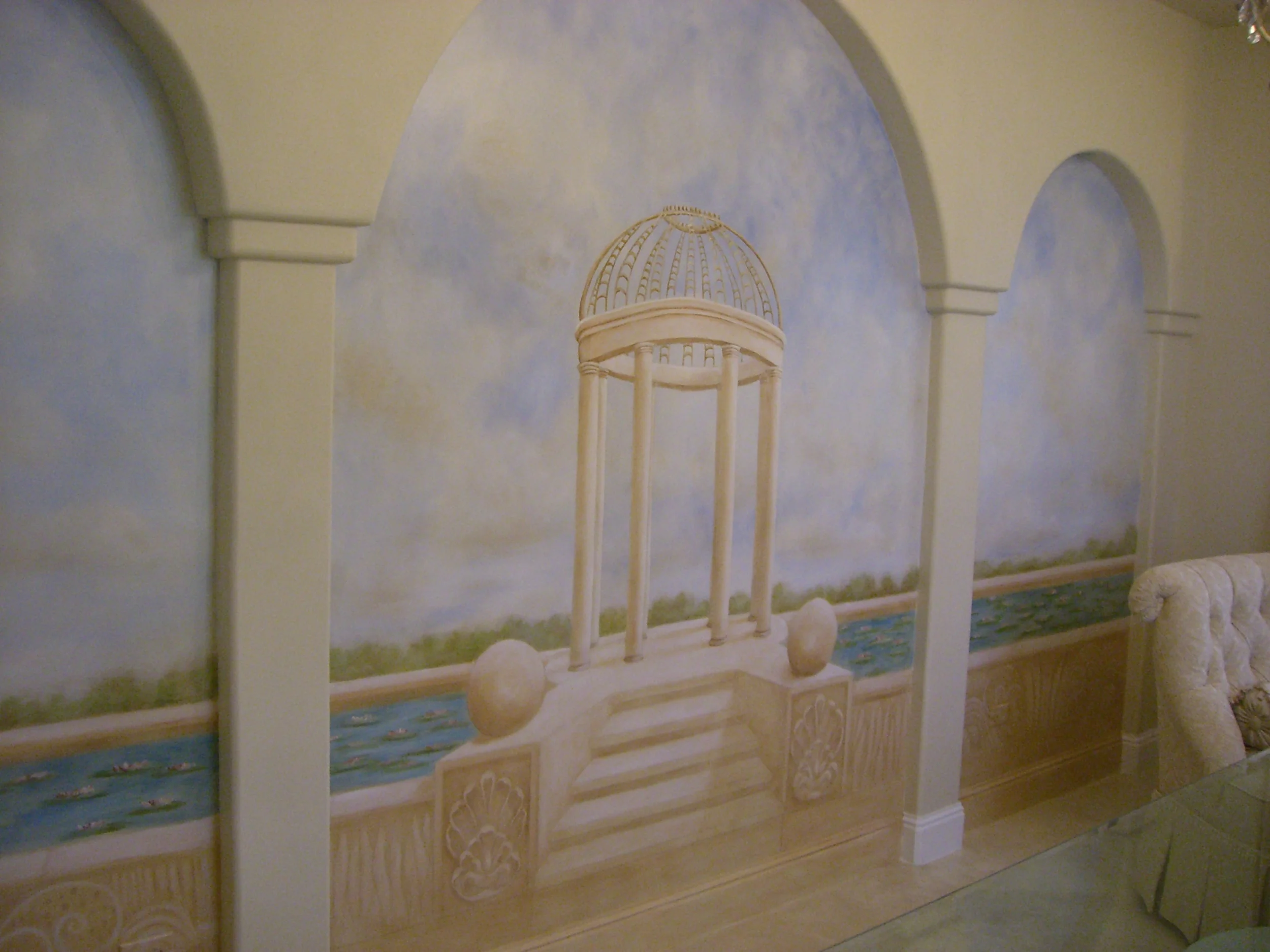 dining room mural - cayman isle res.