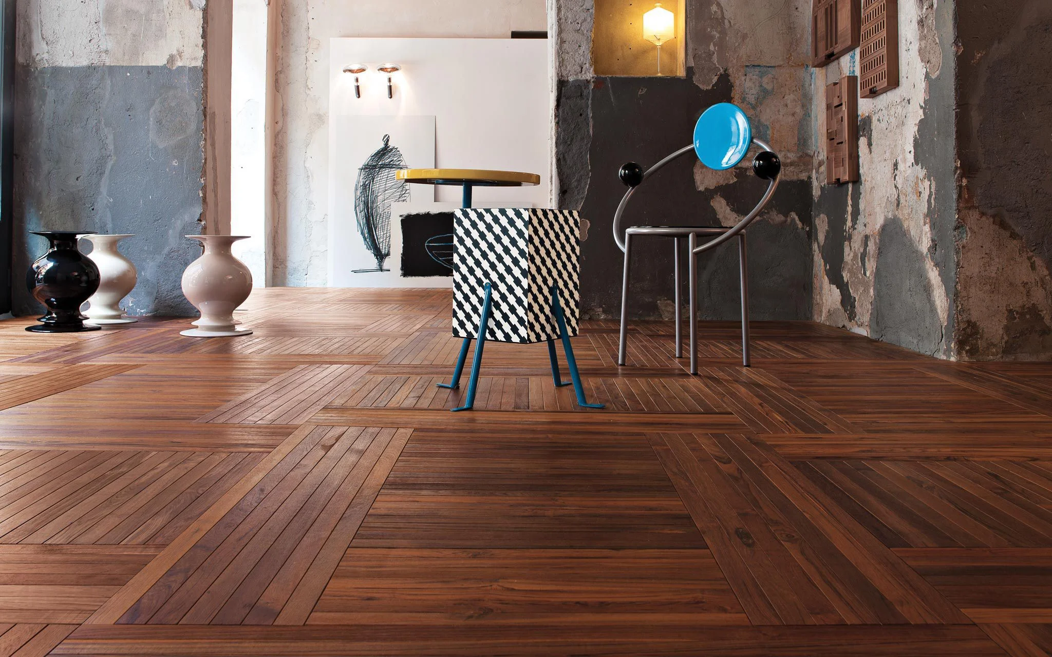 Teak Quadrone by Listone Giordano Vancouver Hardwood Flooring