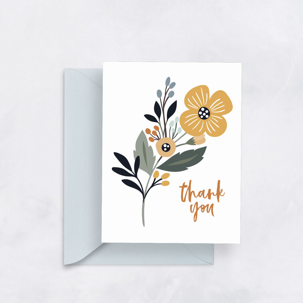 IMPRESS DESIGN STUDIO-Thank You Floral Greeting Card