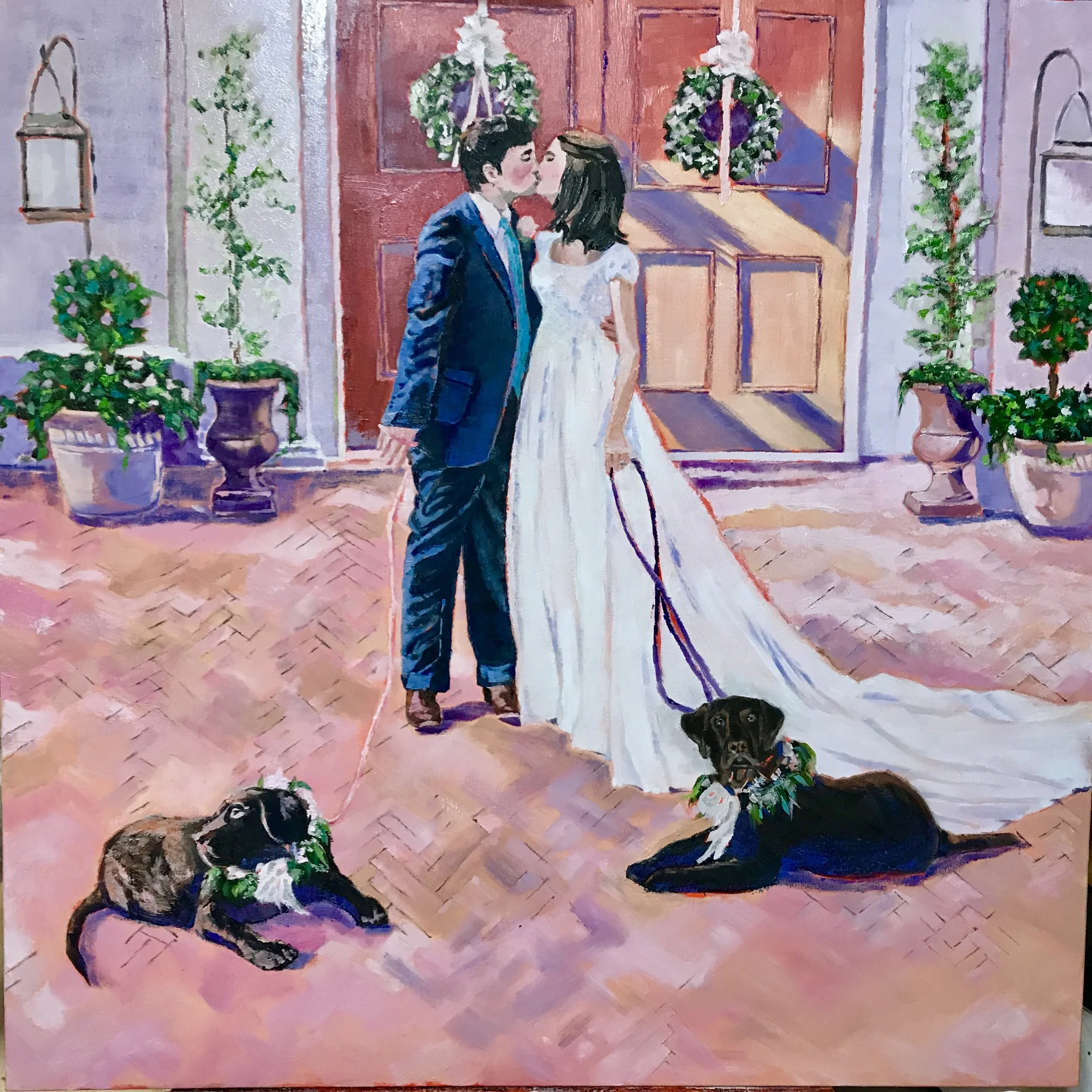 The finished wedding oil painting
