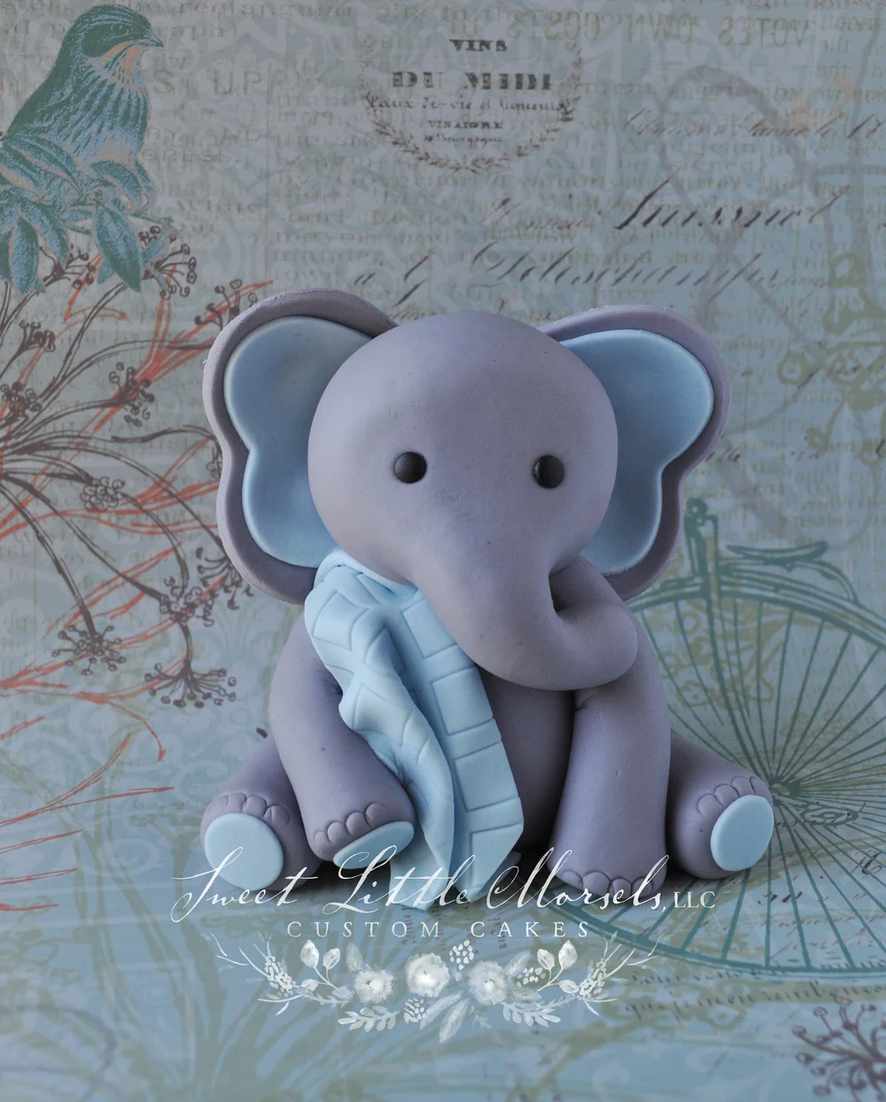 Baby Boy Elephant w/ Blanket Cake Topper — Sweet Little Morsels, LLC