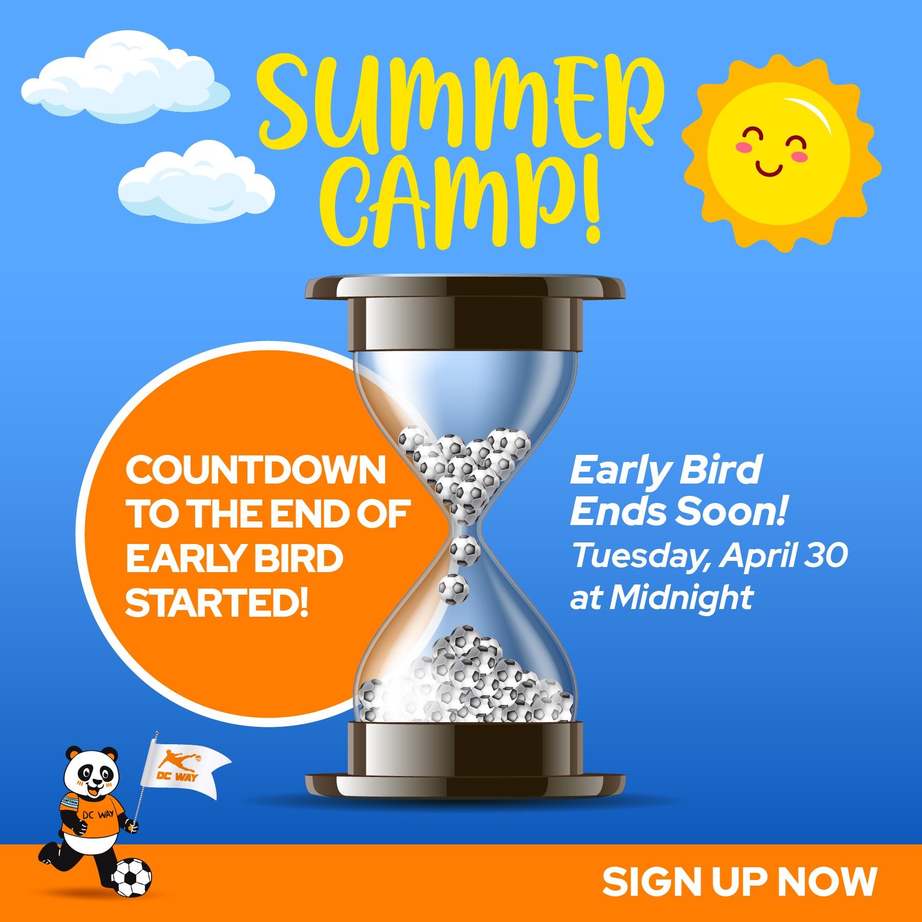 📢 Attention parents! Only 3 days left to seize the savings... 🐦 Our Summer Camp Early Bird Special is ending on Tuesday! ⚽️
 
Hurry and sign up now to secure your child's spot.🌟

Link in bio.

#DCWay #Soccer #Summer #Camp #EarlyBird #CountdownIsOn