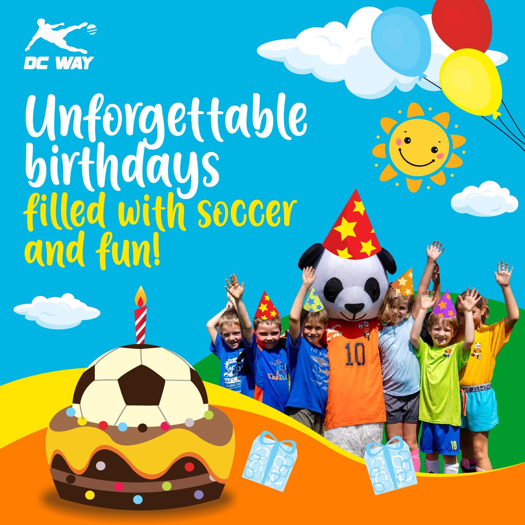 Searching for the ultimate way to celebrate your child's birthday? Look no further! 🥳 Transform your child's birthday into an unforgettable soccer extravaganza with our custom-designed birthday and team parties! 🎉⚽ 
 
Dive into the excitement of so