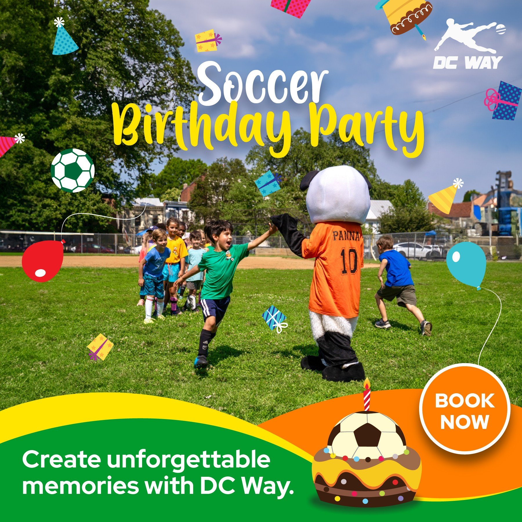 Why settle for an ordinary birthday party when you can create unforgettable memories with DC Way? 🐼🧡🥳
 
When you invite DC Way to your child's birthday, you can expect a party experience like no other. Our team will bring along fun birthday gifts 