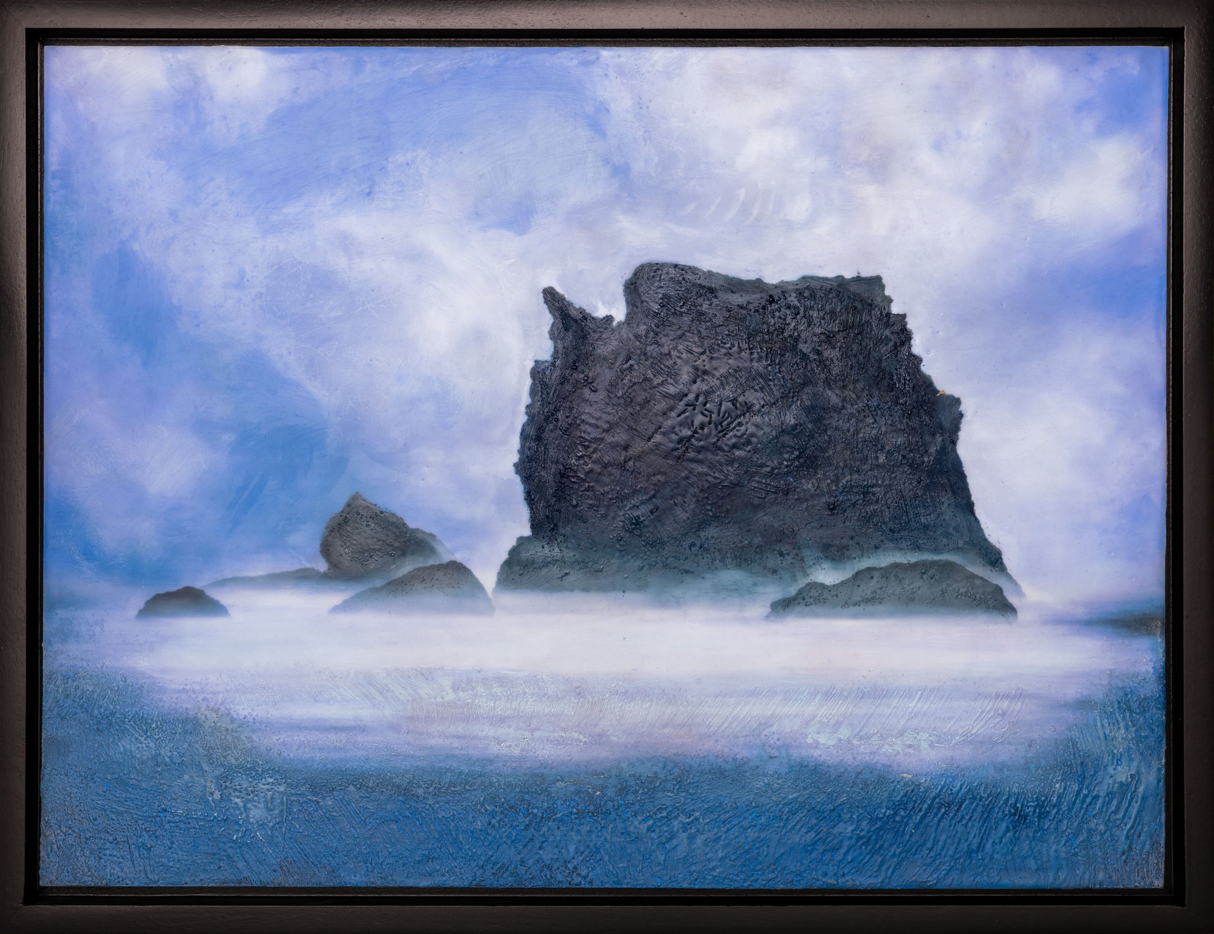 Winter Stacks - Encaustic