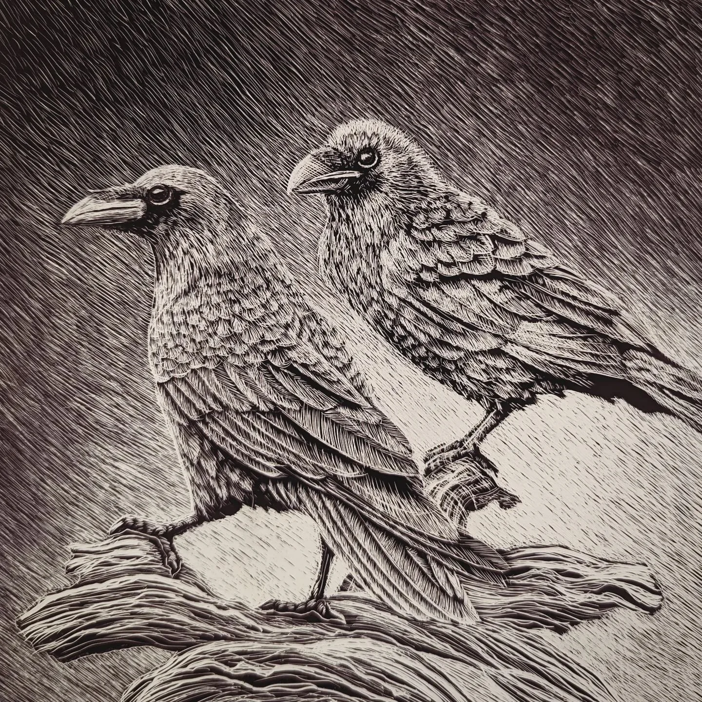 Two crows. Scratch board 10 x 12.

#art #artist #scratch #scratchboard #crow #crows #birds #blackandwhite #blackwork