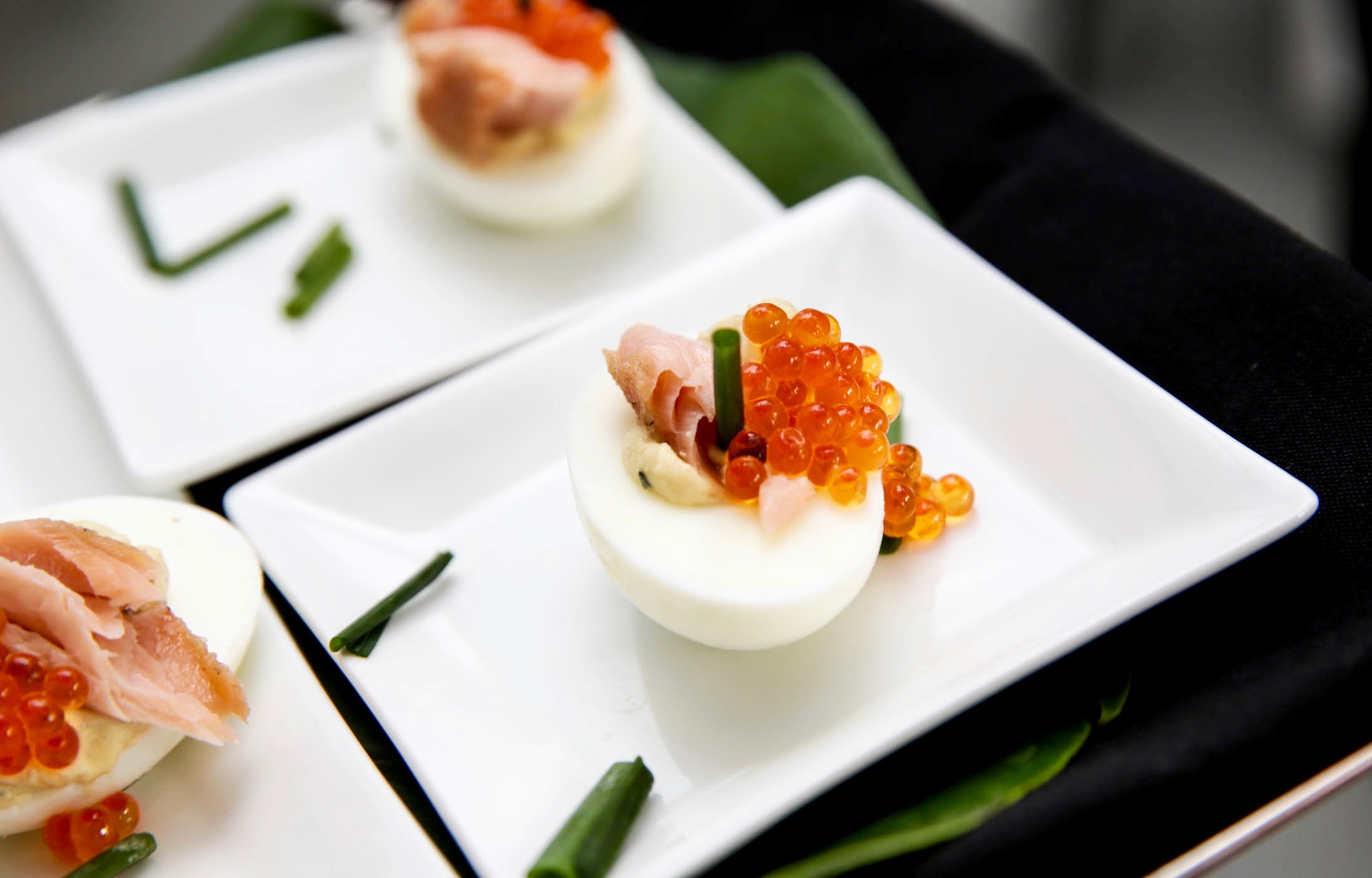 Deviled Eggs with Smoked Salmon and Caviar