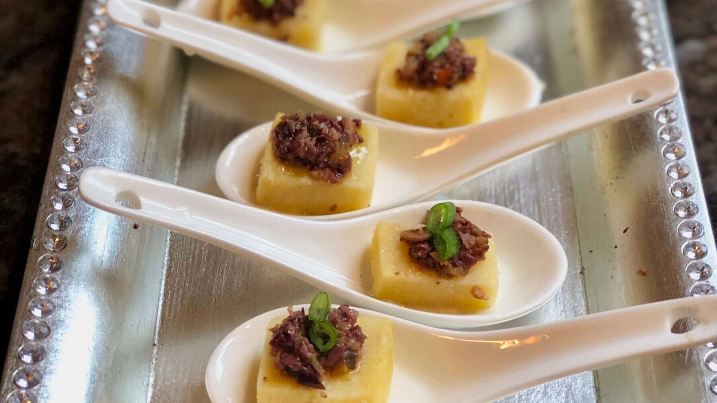 Savory Polenta Bites Topped with Olive Tapenade