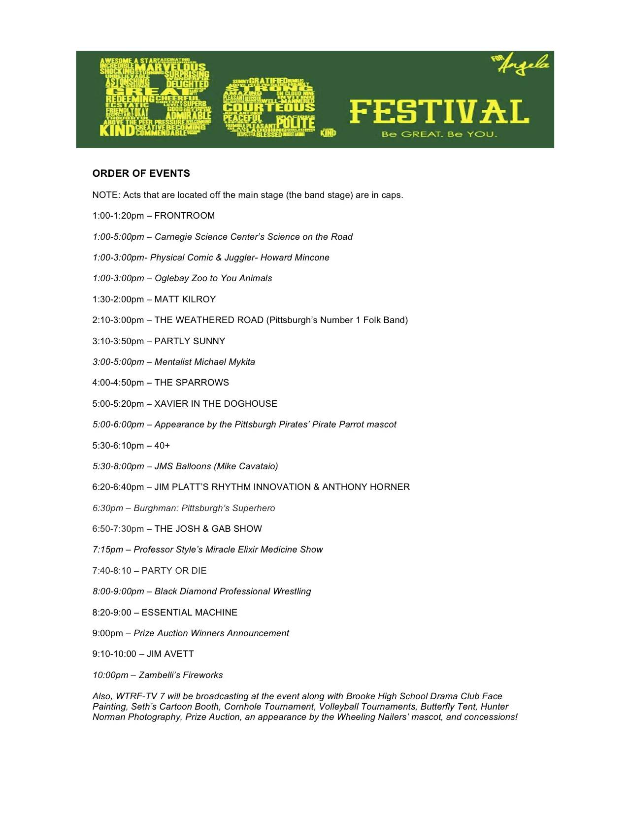 FINAL LINE-UP FOR BE. FESTIVAL