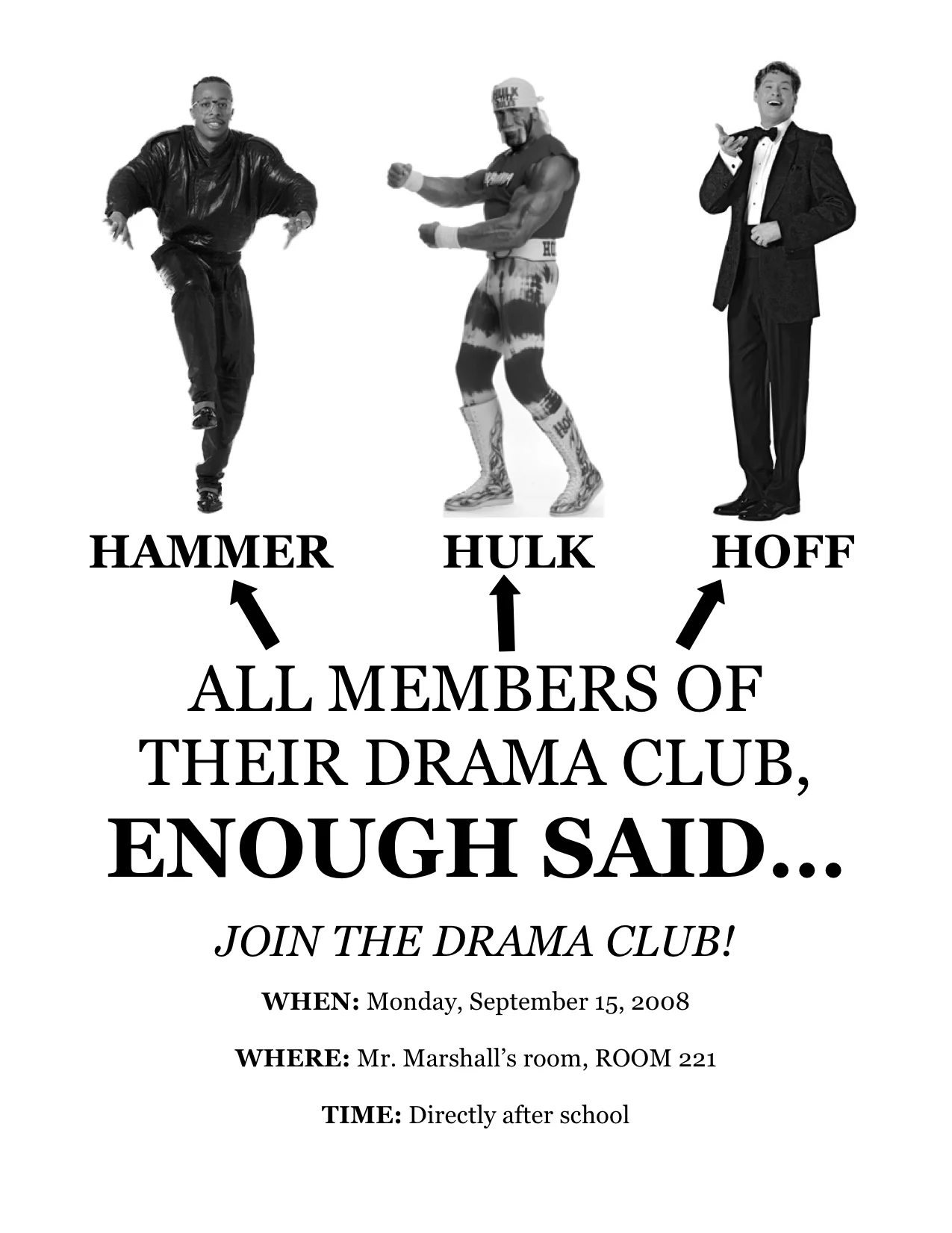 RECRUITMENT POSTER #1 FOR OUR FIRST EVER DRAMA CLUB