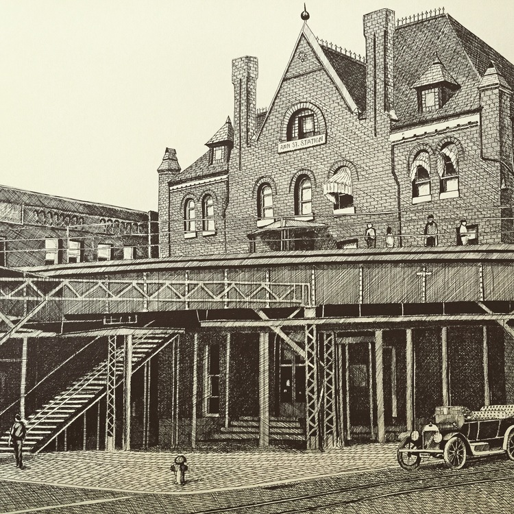 Ann St. Railroad Station in Parkersburg, WV circa 1936.