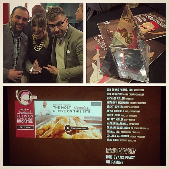 Celebrating my team's 2015 ADDYs® Gold winning work for Bob Evans.
