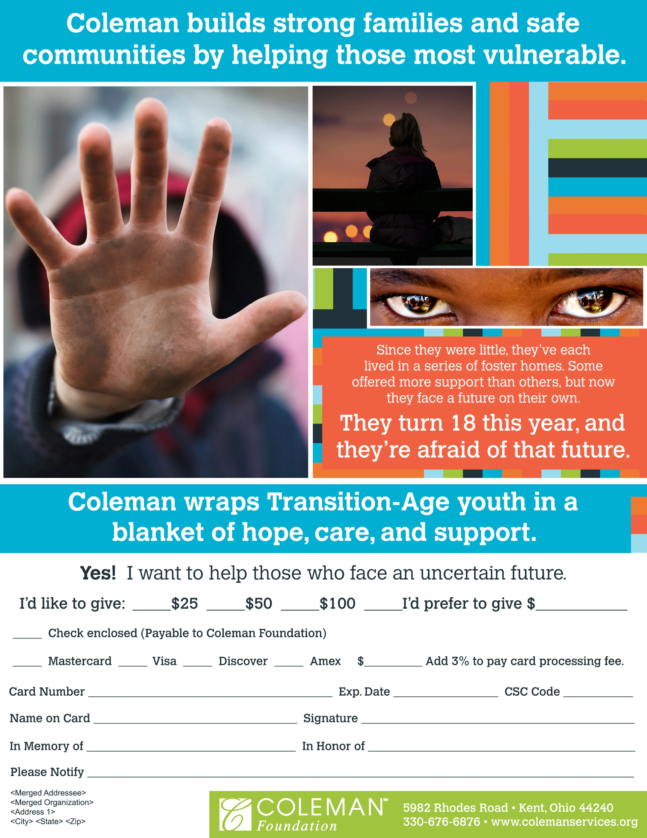 DONATION SHEET FOR THE COLEMAN FOUNDATION