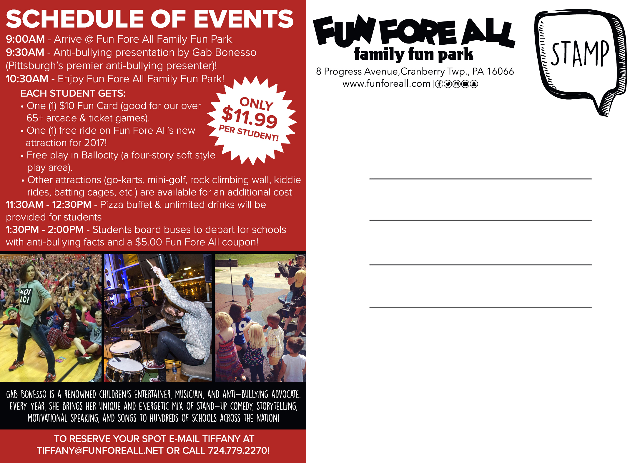 ANTI-BULLYING PRESENTATION <br> POSTCARD (BACK)