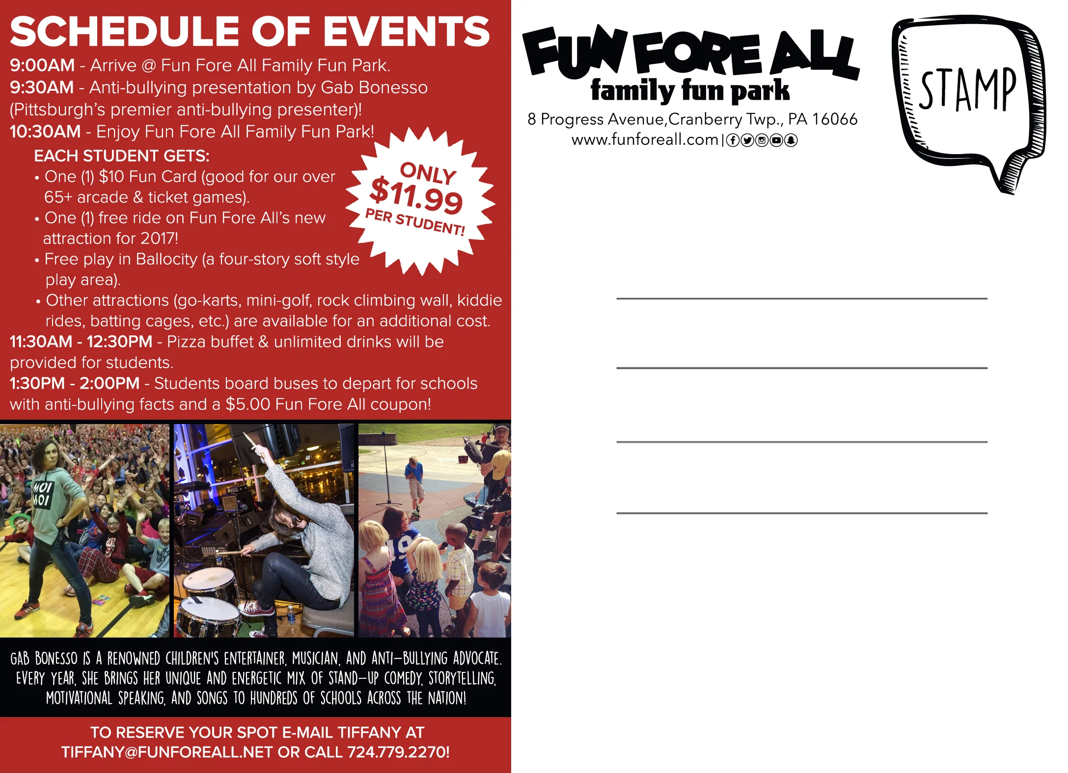 ANTI-BULLYING PRESENTATION <br> POSTCARD (BACK)