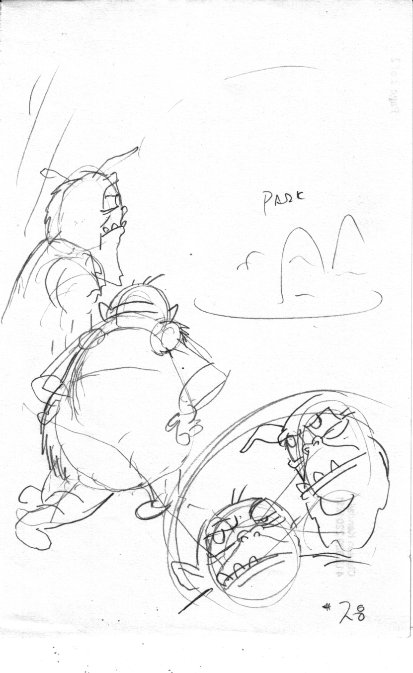 SAM THE SQUONK SAVES <br> THE PARK SKETCH