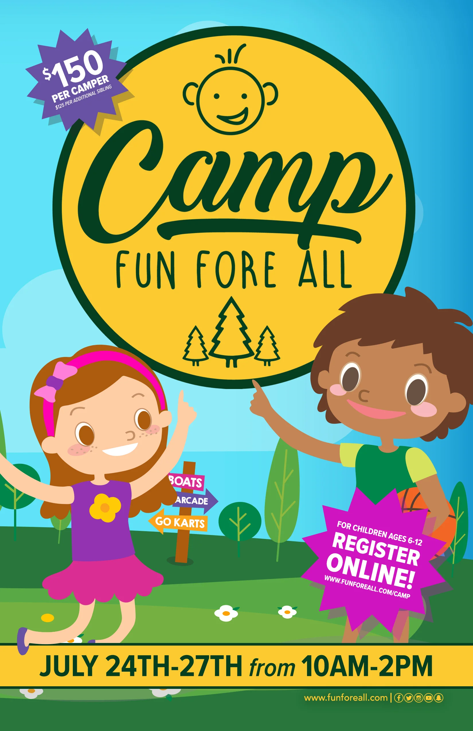 CAMP FUN FORE <br> ALL FLYER (FRONT)