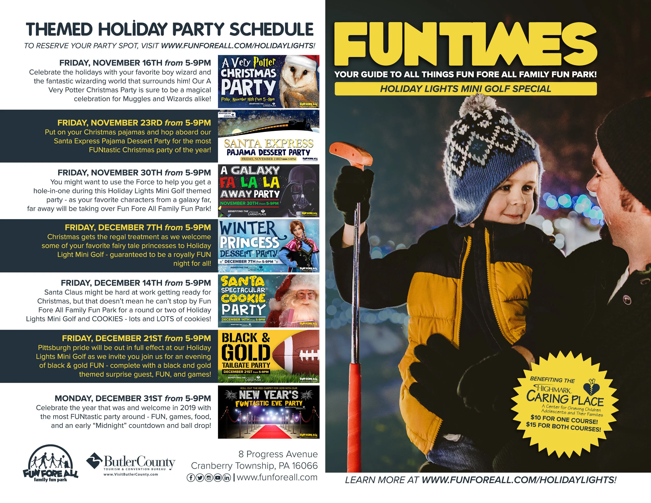HOLIDAY LIGHTS SCHEDULE - FRONT (2018)