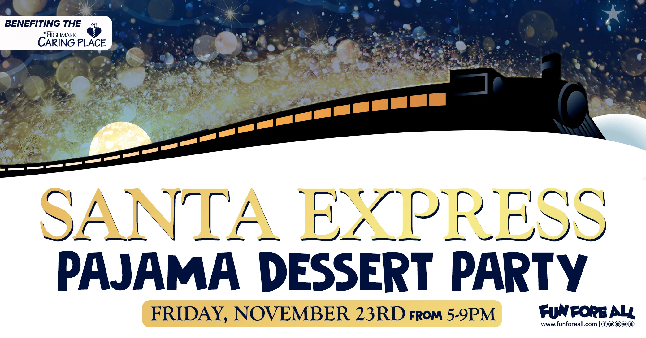 SANTA EXPRESS PAJAMA DESSERT PARTY INVITE BANNER (2018)