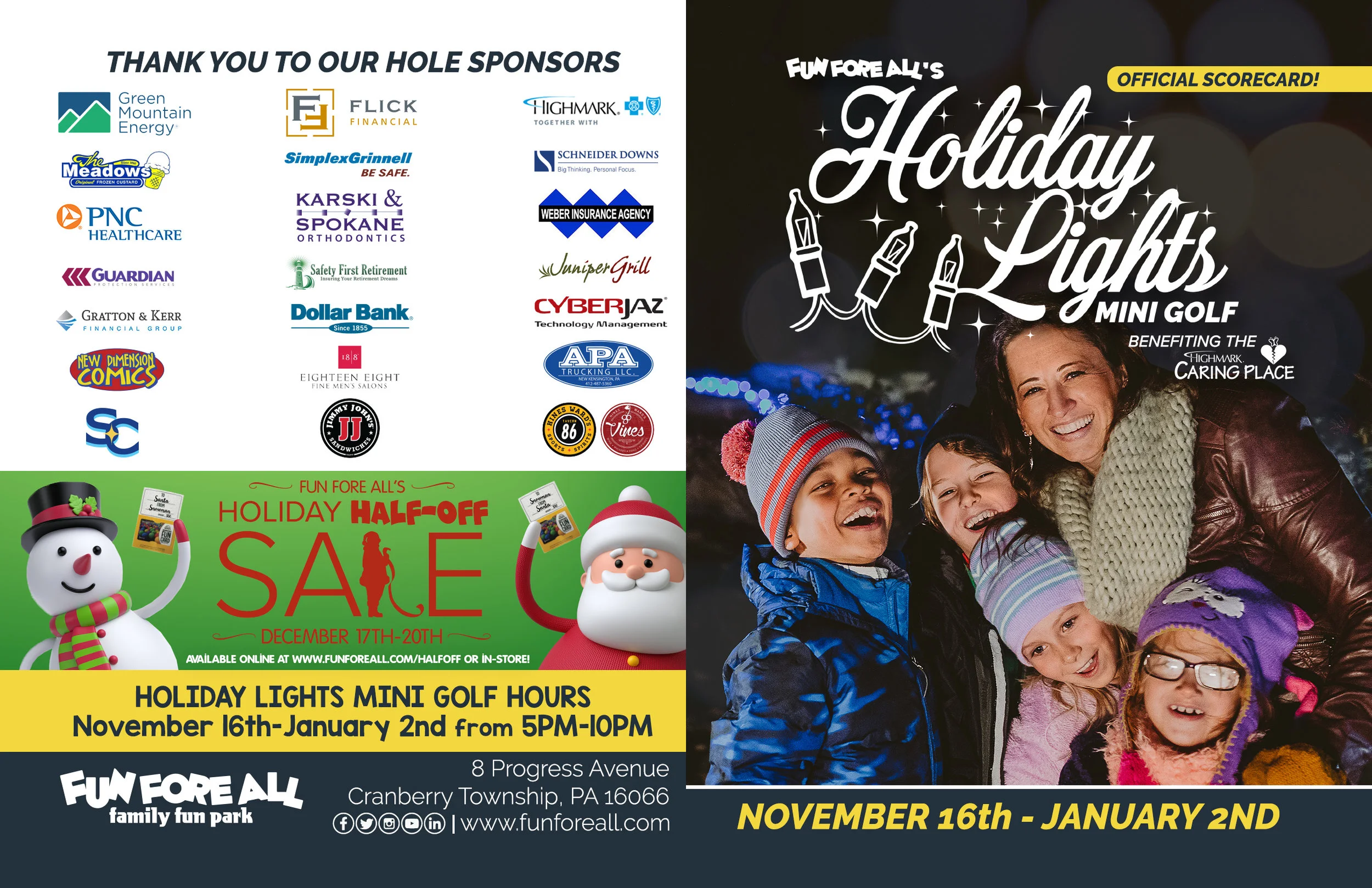 HOLIDAY LIGHTS SCORECARD - FRONT (2018)