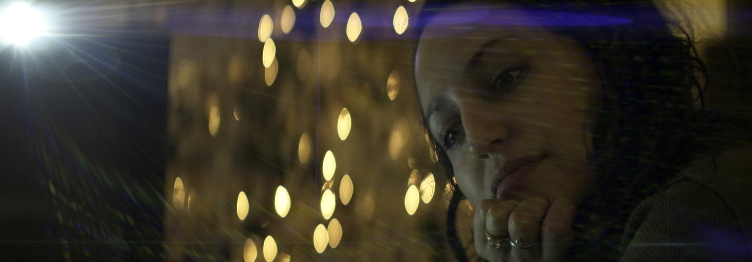 Lomo 100mm anamorphic lens | A rather complex flare created by the Nitecore P12 flashlight. Photo by: Keith Nickoson