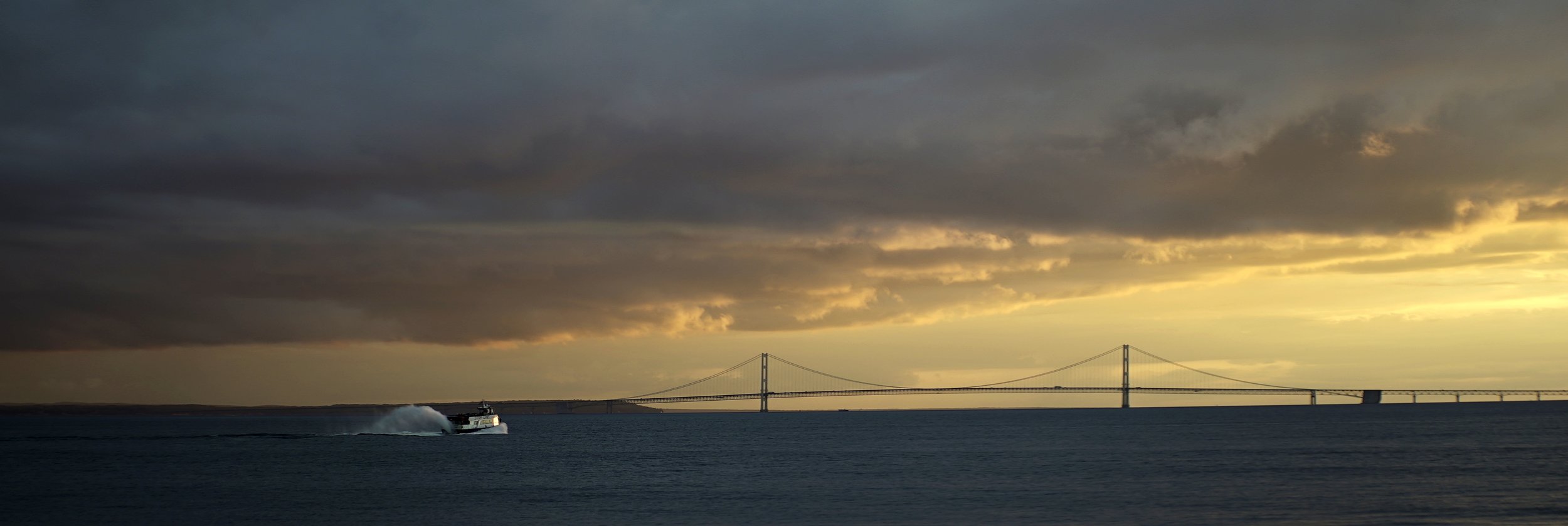 Lomo 100mm anamorphic lens | Mackinac Bridge, MI. Photo by: Keith Nickoson